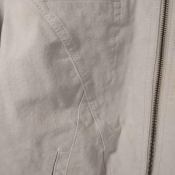 Chico's Leather Jacket Women's Chico's Size 2/Medium Tan Beige - Picture 2 of 7